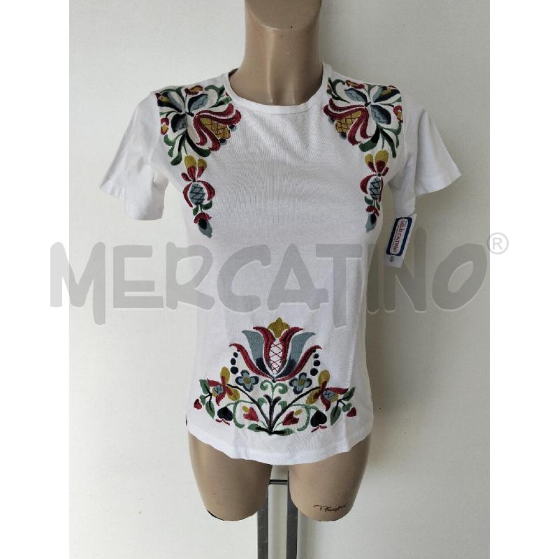 T SHIRT DONNA CAFE NOIR BIANCO FIORI  | Mercatino dell'Usato Lamezia terme 1