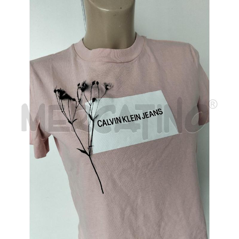 T SHIRT DONNA CALVIN KLEIN JEANS ROSA CROPPED | Mercatino dell'Usato Lamezia terme 2