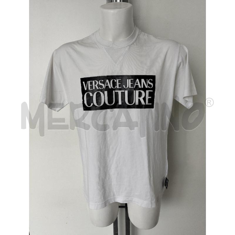 T SHIRT UOMO VERSACE JEANS COUTURE BIANCO STAMPA NERO | Mercatino dell'Usato Lamezia terme 1