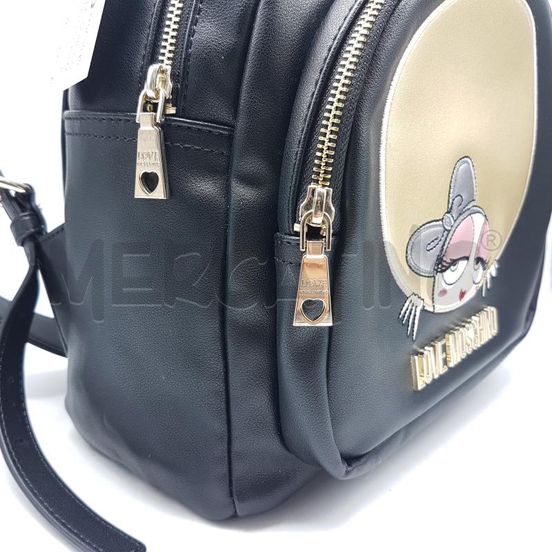 ZAINETTO DONNA LOVE MOSCHINO NERO INSERTI DORATI | Mercatino dell'Usato  Lamezia terme
