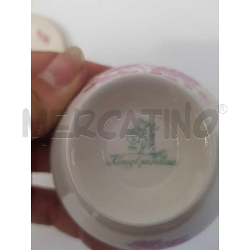12 TAZZA CAFFE' + 12 PIATT +CAFF + 1 ZUCC + 1 LATT KONIGL PR TETTAU CERAMICA DECORO FIORI ROSSI | Mercatino dell'Usato Cesena 3