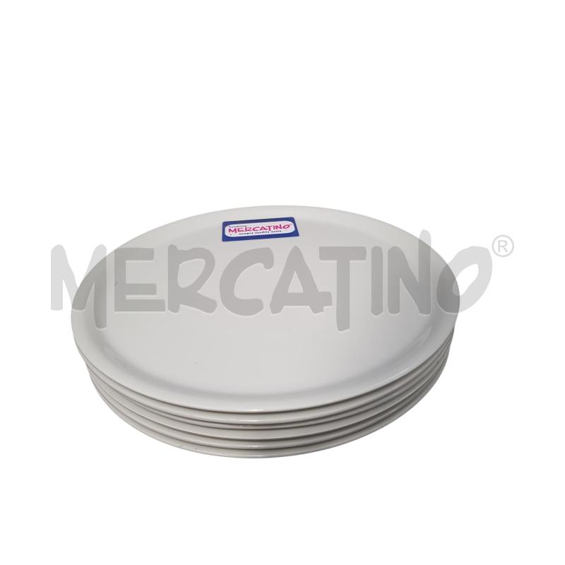 6 PIATTI PIZZA  SATURNIA CERAMICA BIANCA | Mercatino dell'Usato Cesena 1