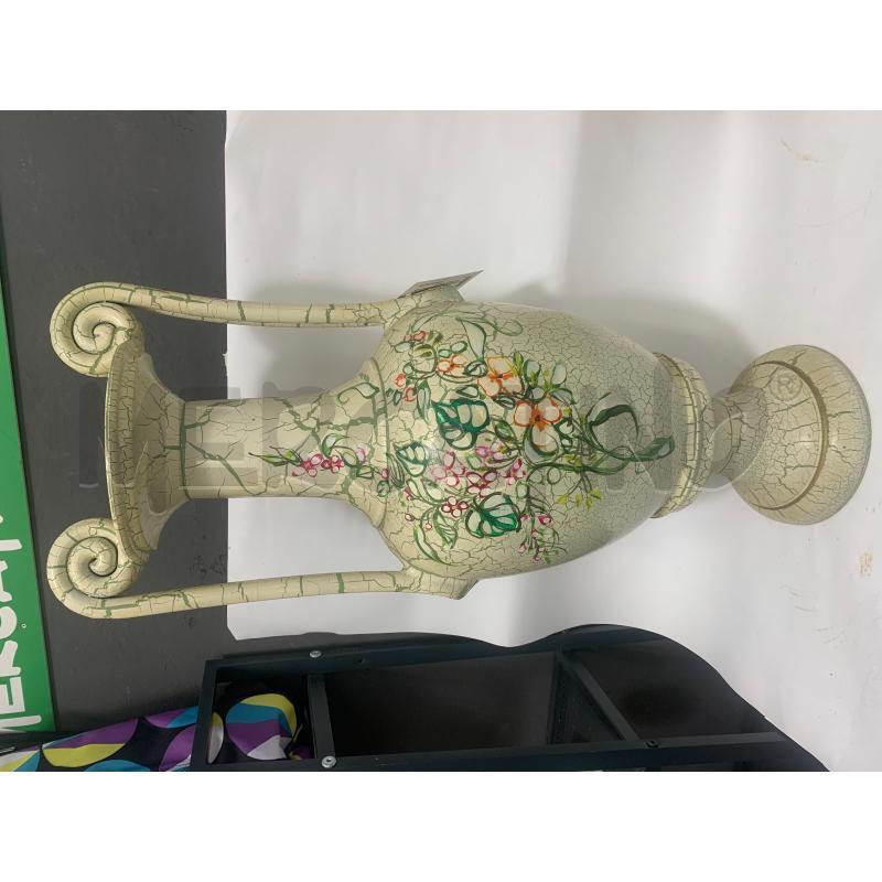 ANFORA GRANDE TERRACOTTA BEIGE FIORI DIP A MANO | Mercatino dell'Usato Cesena 1