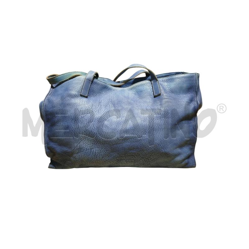 BORSA DONNA PELLE AZZ SFUMATO CERCHI MARK | Mercatino dell'Usato Cesena 3