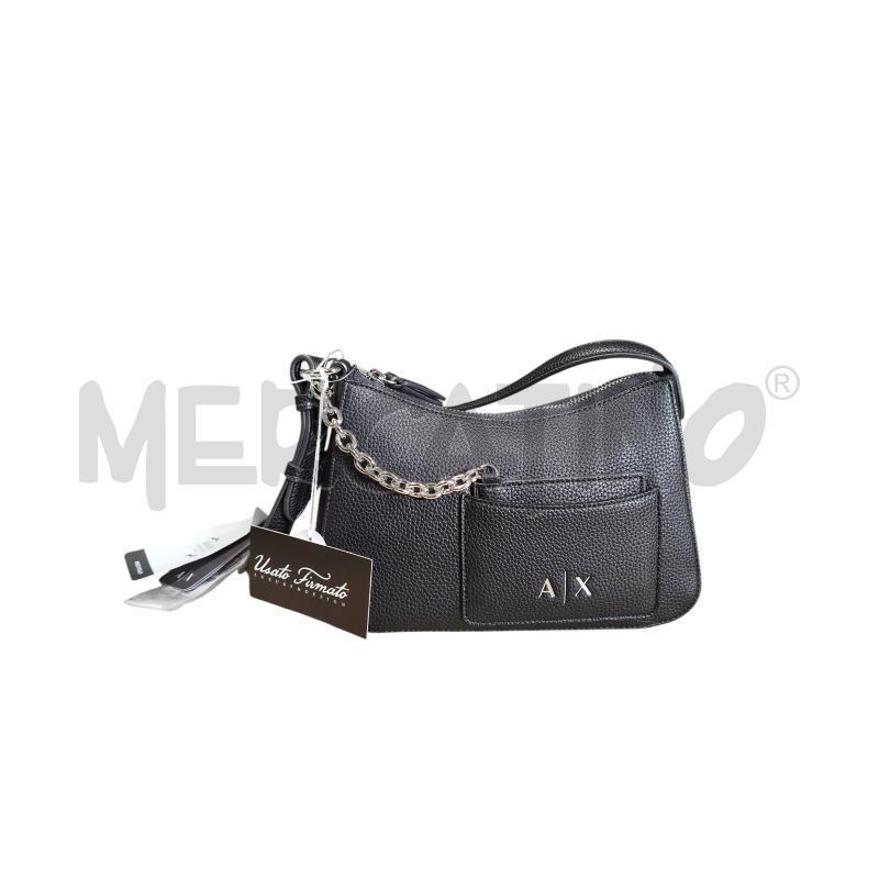 BORSA D ARMANI NERA SCRITA A/X DAVANTI TASCA PICCO | Mercatino dell'Usato Cesena 1