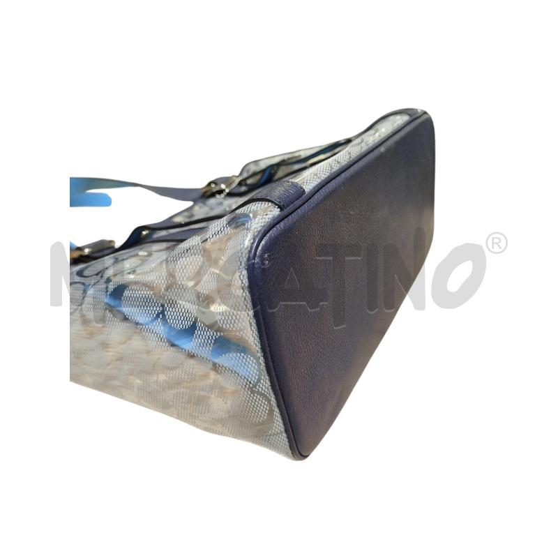 BORSA D COACH PLASTIFICATA TRASPARENTE LOGO PROFILO BLU | Mercatino dell'Usato Cesena 3