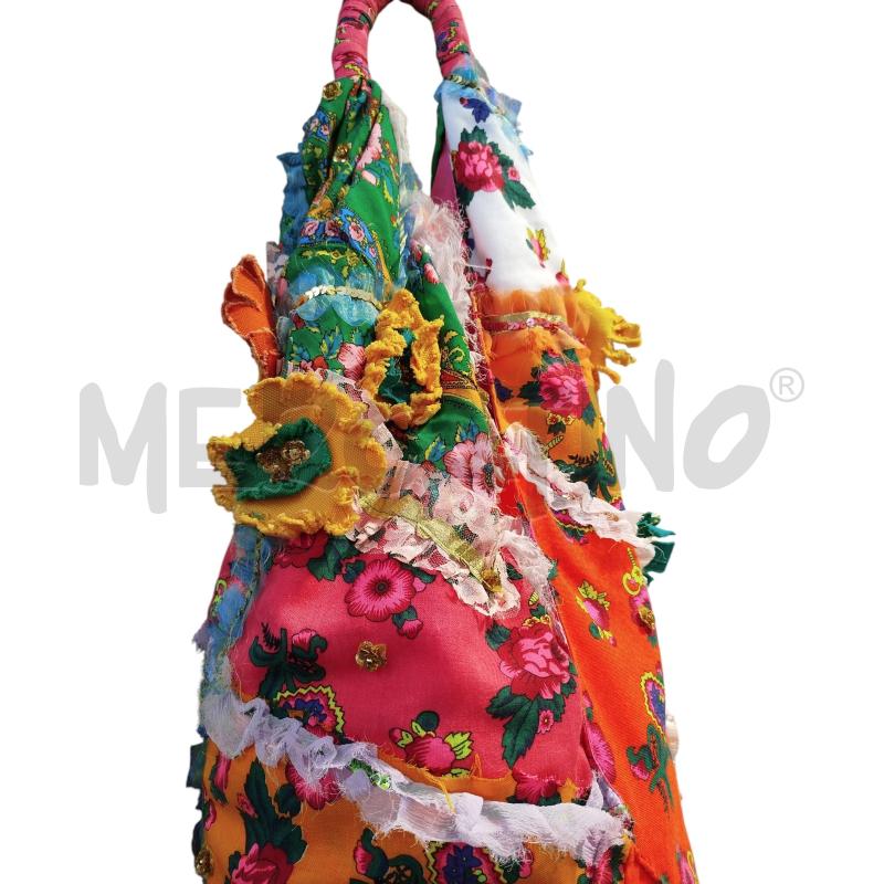 BORSA D INSERTI FOULARD UNGHERESI TULLE PAILLETTES FIORI | Mercatino dell'Usato Cesena 2