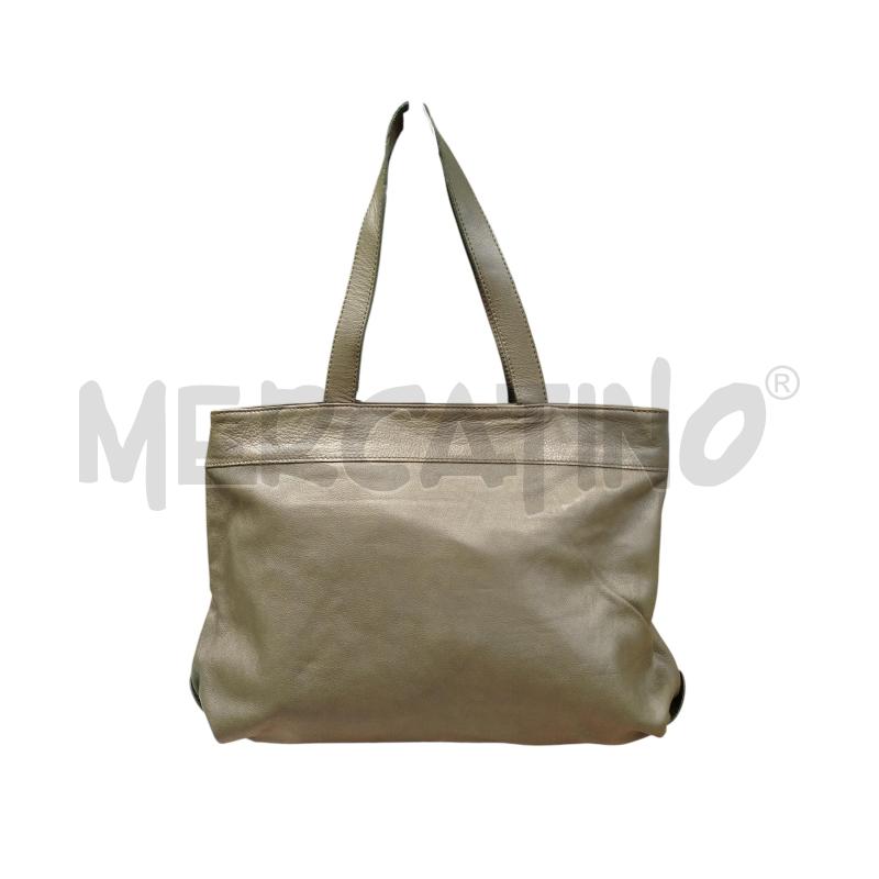 BORSA D PELLE MORBIDA VERDE E GRI | Mercatino dell'Usato Cesena 1