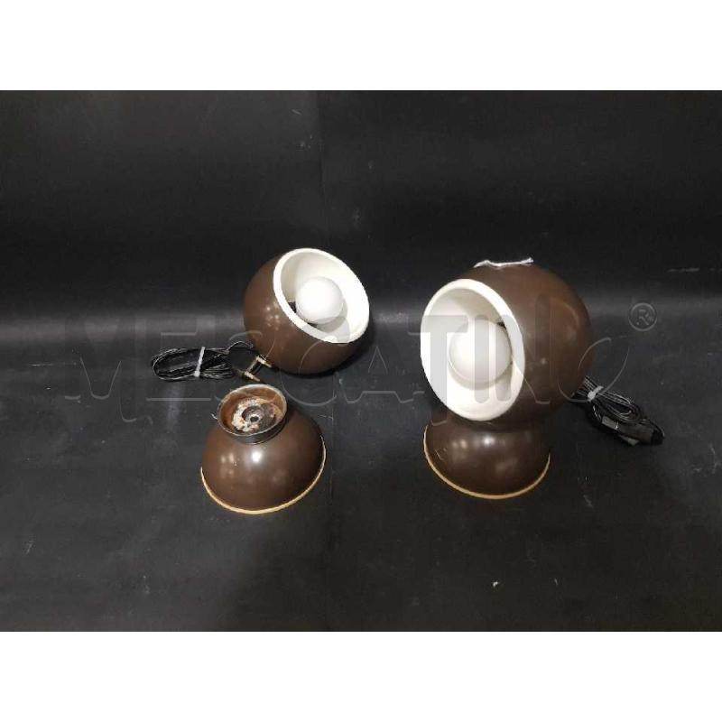 COPPIA ABAT JOUR MAGNETICA SFERA ANNI '60 MARRONE | Mercatino dell'Usato Cesena 3