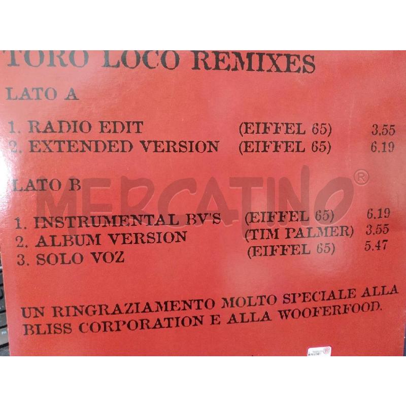 DISC MIX PIERO PELU -TORO LOCO RMX EIFFEL 65-OTTCONDZ | Mercatino dell'Usato Cesena 2