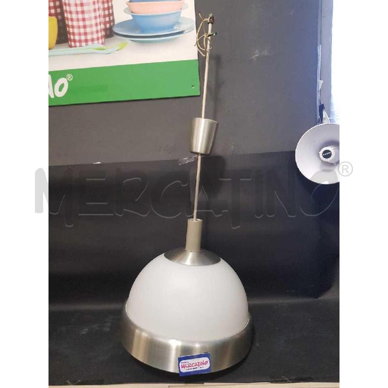 LAMPADARIO DESIGN PIA GUIDETTI CRIPPA ANNI 60 OPALINA METALLO  | Mercatino dell'Usato Cesena 1