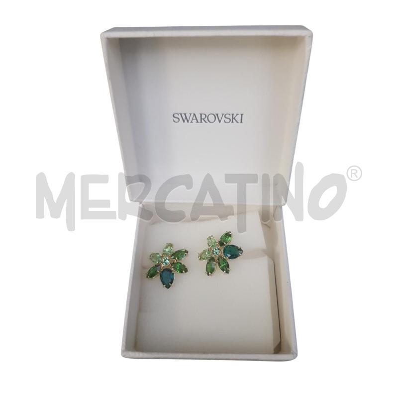 ORECCHINI A LOBO SWAROVSKY FIORE VERDE  | Mercatino dell'Usato Cesena 1
