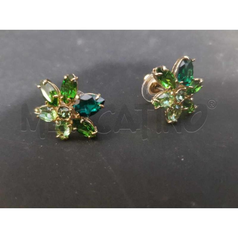 ORECCHINI A LOBO SWAROVSKY FIORE VERDE  | Mercatino dell'Usato Cesena 3