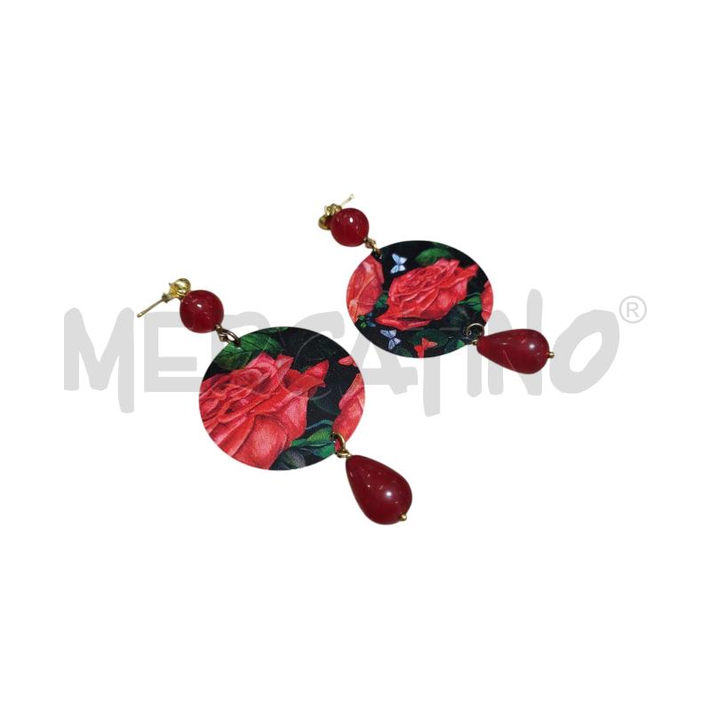 ORECCHINI LEBOLE NE ROSA ROSSA | Mercatino dell'Usato Cesena 1