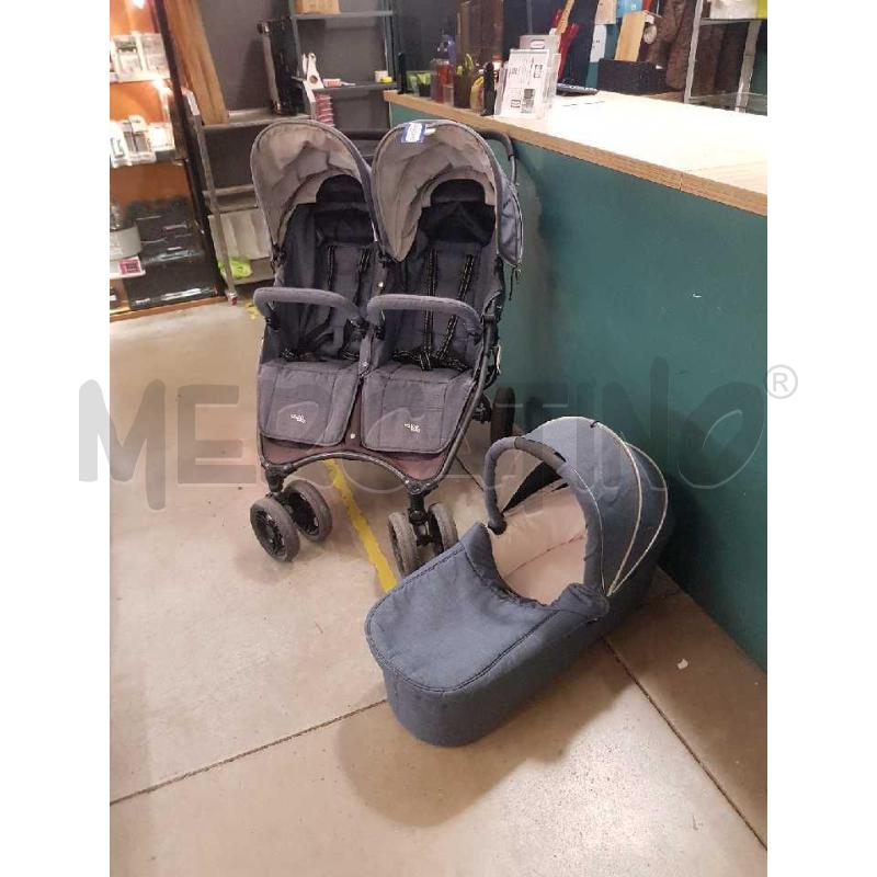 PASSEGGINO GEMELLARE + NAVICELLA SINGOLA  VALVO BAY SNAP DUO GRIGIO | Mercatino dell'Usato Cesena 2