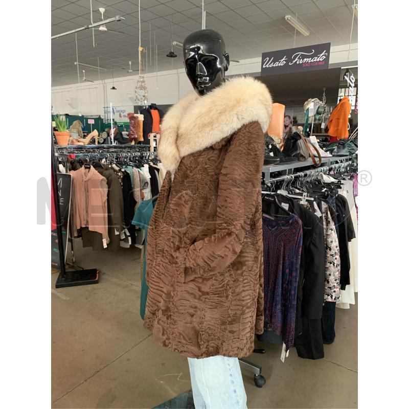 PELLICCIOTTO DONNA KARAKUL CON COLLO VOLPE MARRONE  | Mercatino dell'Usato Cesena 5