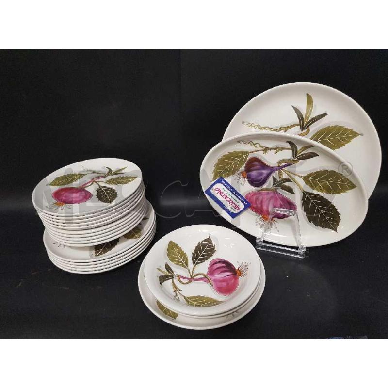 PIATTI PZ. 20 MANCIOLI ANNI 60 DIP FIORE VIOLA | Mercatino dell'Usato Cesena 2