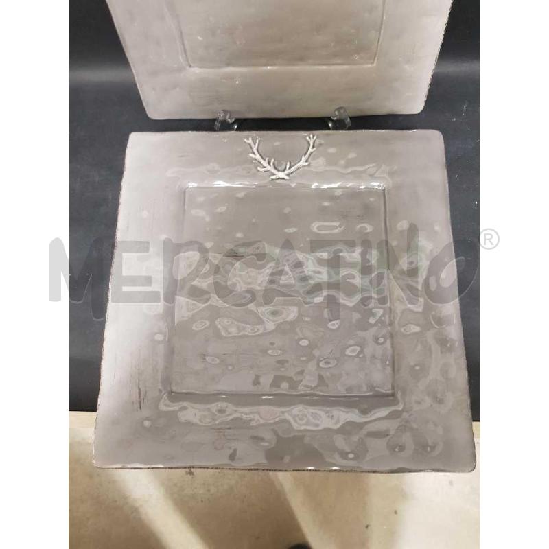 PIATTI PZ. 6 QUADRATI FANCY GRIGI CON CERVO | Mercatino dell'Usato Cesena 4