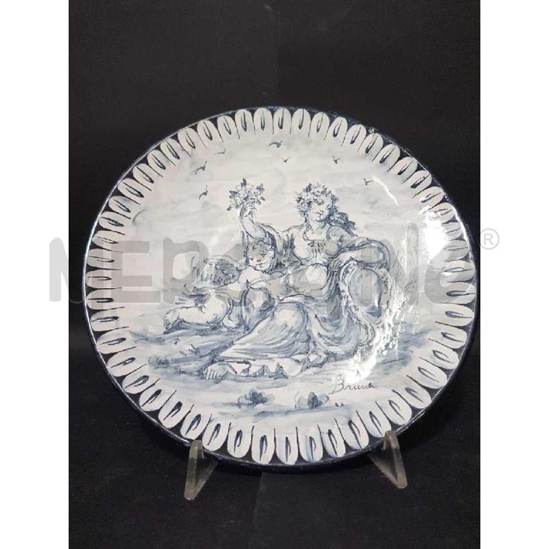 PIATTO ALBISOLA CERAMICA BIANCA DECORO  PUTTINI  | Mercatino dell'Usato Cesena 2