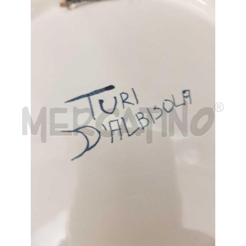 PIATTO ALBISOLA CERAMICA BIANCA DECORO  PUTTINI  | Mercatino dell'Usato Cesena 3