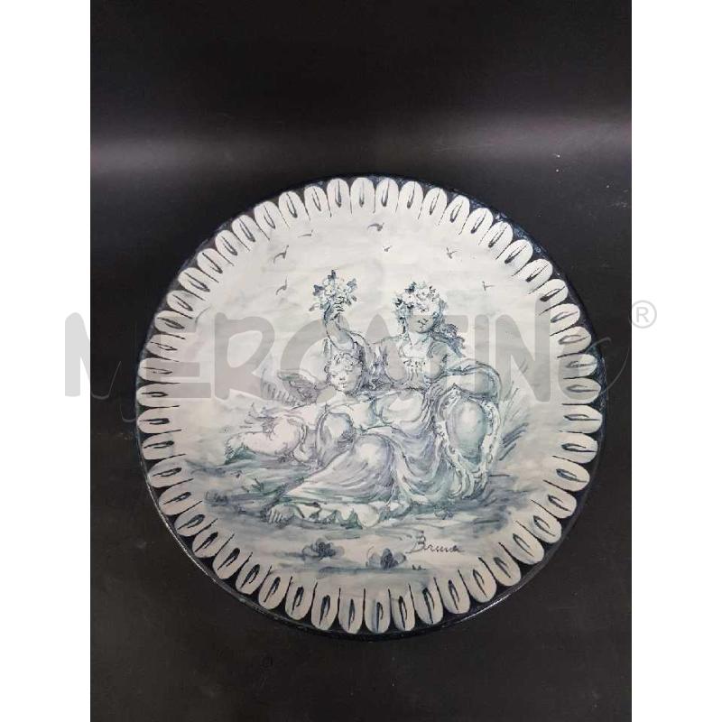 PIATTO ALBISOLA CERAMICA BIANCA DECORO  PUTTINI  | Mercatino dell'Usato Cesena 5