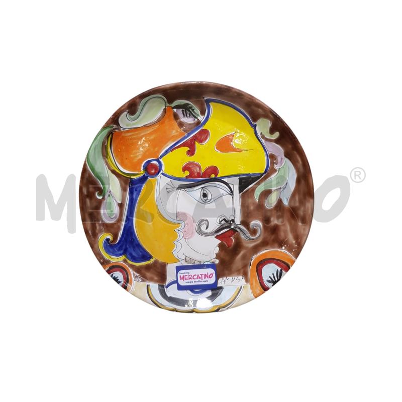 PIATTO LA MUSA CERAMICA SICILIANA 46CM DIAMETRO CAVALIERE | Mercatino dell'Usato Cesena 1