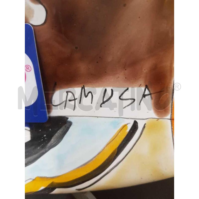 PIATTO LA MUSA CERAMICA SICILIANA 46CM DIAMETRO CAVALIERE | Mercatino dell'Usato Cesena 3