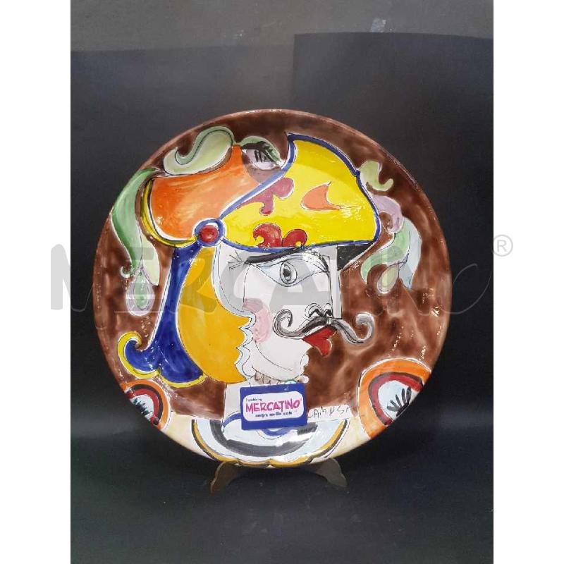 PIATTO LA MUSA CERAMICA SICILIANA 46CM DIAMETRO CAVALIERE | Mercatino dell'Usato Cesena 4