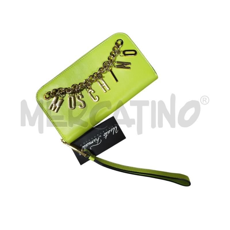 PORTA FOGLIO MOSCHINO MILANO COLR LIME LETTERE | Mercatino dell'Usato Cesena 1