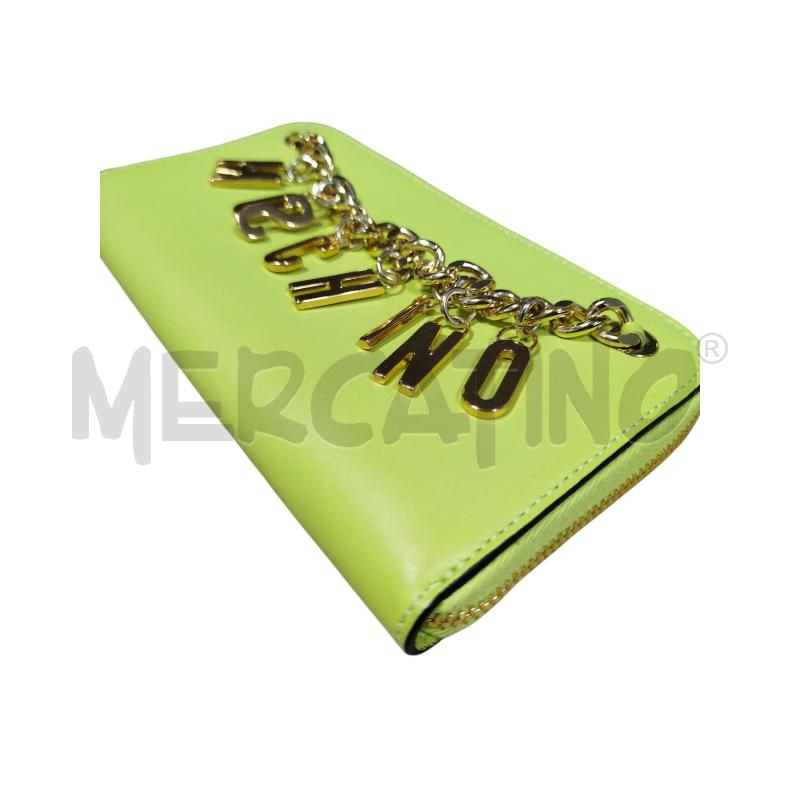 PORTA FOGLIO MOSCHINO MILANO COLR LIME LETTERE | Mercatino dell'Usato Cesena 2