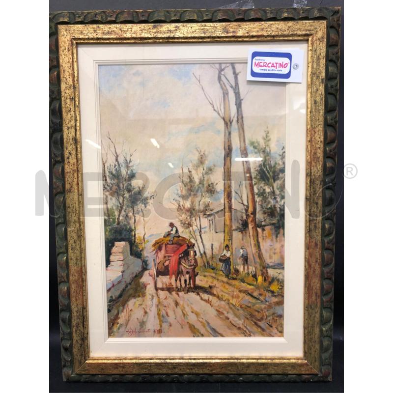 QUADRO ALDO AFFORTUNATI CARRETTO CON CAVALLO | Mercatino dell'Usato Cesena 1