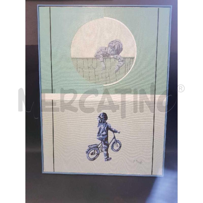 QUADRO SEVERINO POZZATO 82 BIMBO IN BICICLETTA | Mercatino dell'Usato Cesena 2