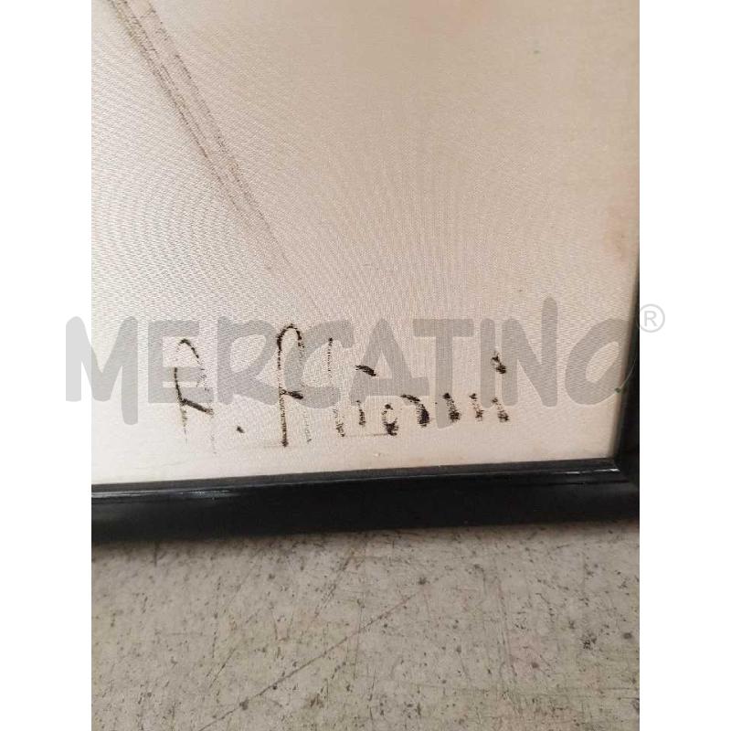 QUADRO VOLTO DONNA A ALIANI OLIO SU SETA IN TINTE VERDI NERE E BIANCHE | Mercatino dell'Usato Cesena 3