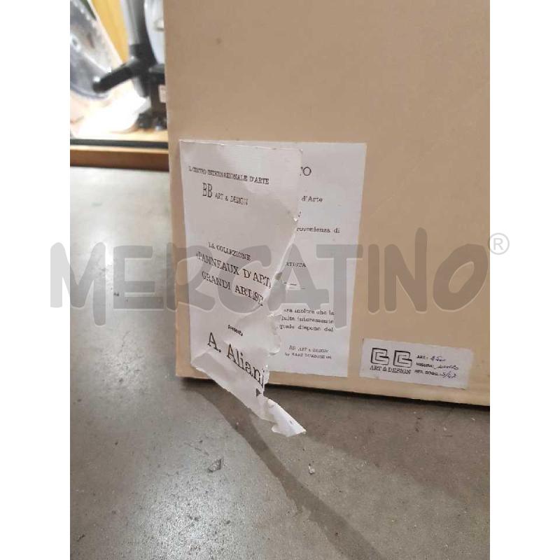 QUADRO VOLTO DONNA A ALIANI OLIO SU SETA IN TINTE VERDI NERE E BIANCHE | Mercatino dell'Usato Cesena 5