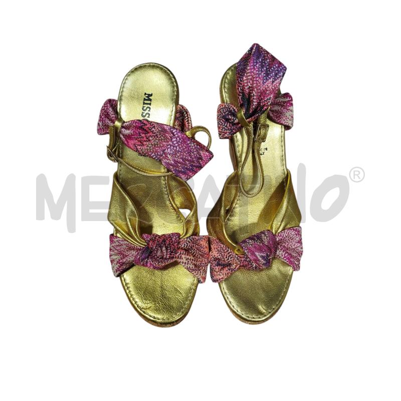 SANDALI DONNA MISSONI ORO FIOCCO ROSA | Mercatino dell'Usato Cesena 1
