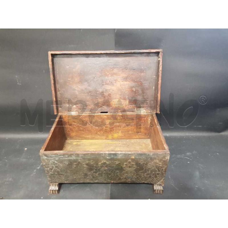 SCATOLA RETTANGOLARE LEGNO / METALLO ETNICA | Mercatino dell'Usato Cesena 3