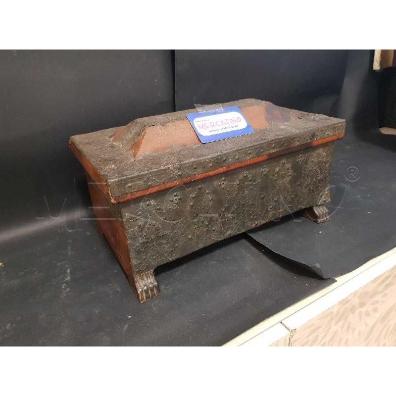 SCATOLA RETTANGOLARE LEGNO / METALLO ETNICA | Mercatino dell'Usato Cesena 4