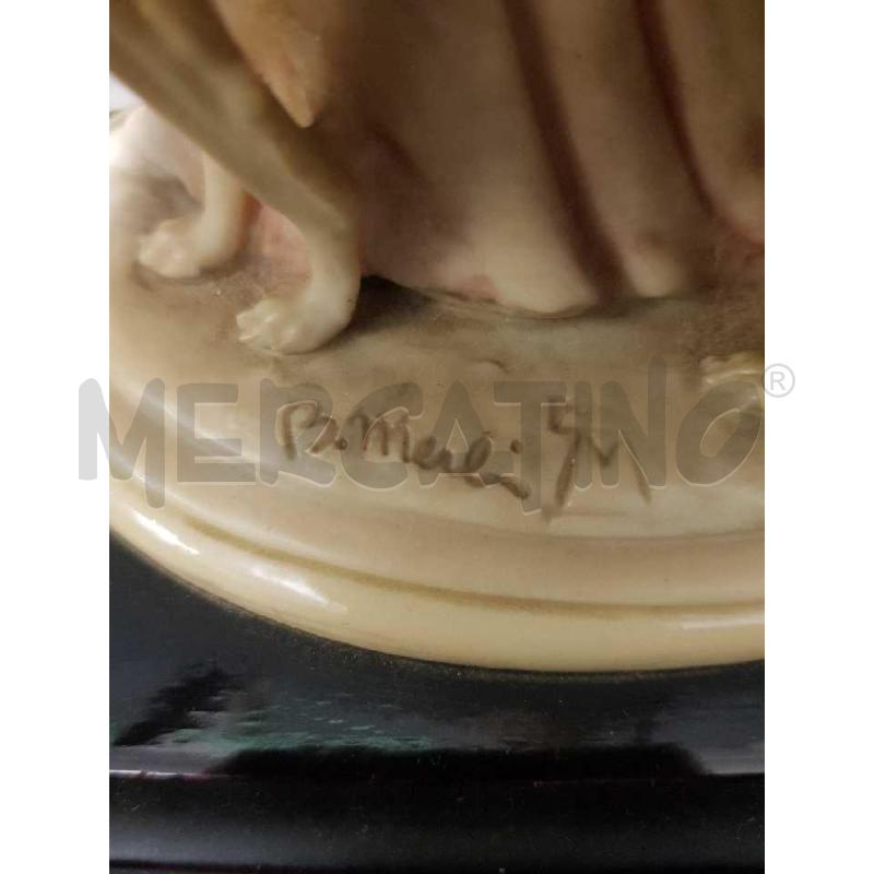 SCULTURA CAPODIMONTE RESINA DAMA CON LEVRIERO | Mercatino dell'Usato Cesena 3