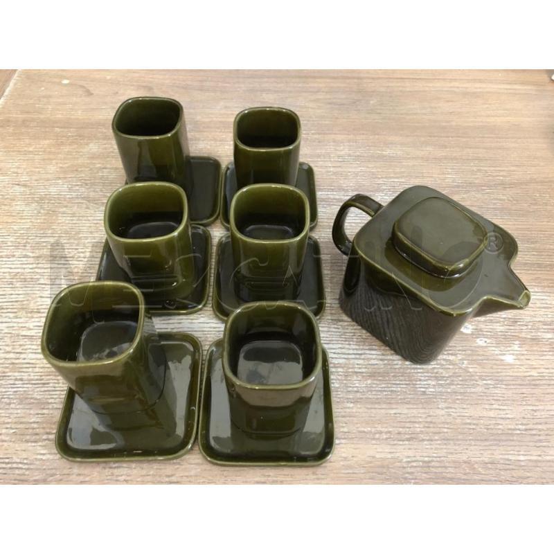 SERVIZIO DA THE' CERAMICA FRANCO POZZI VERDE   | Mercatino dell'Usato Cesena 1