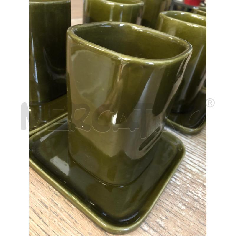 SERVIZIO DA THE' CERAMICA FRANCO POZZI VERDE   | Mercatino dell'Usato Cesena 2