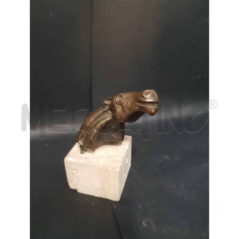 STATUA TESTA CAVALLO CASSINARI BRONZO SU TRAVERTINO | Mercatino dell'Usato Cesena 2