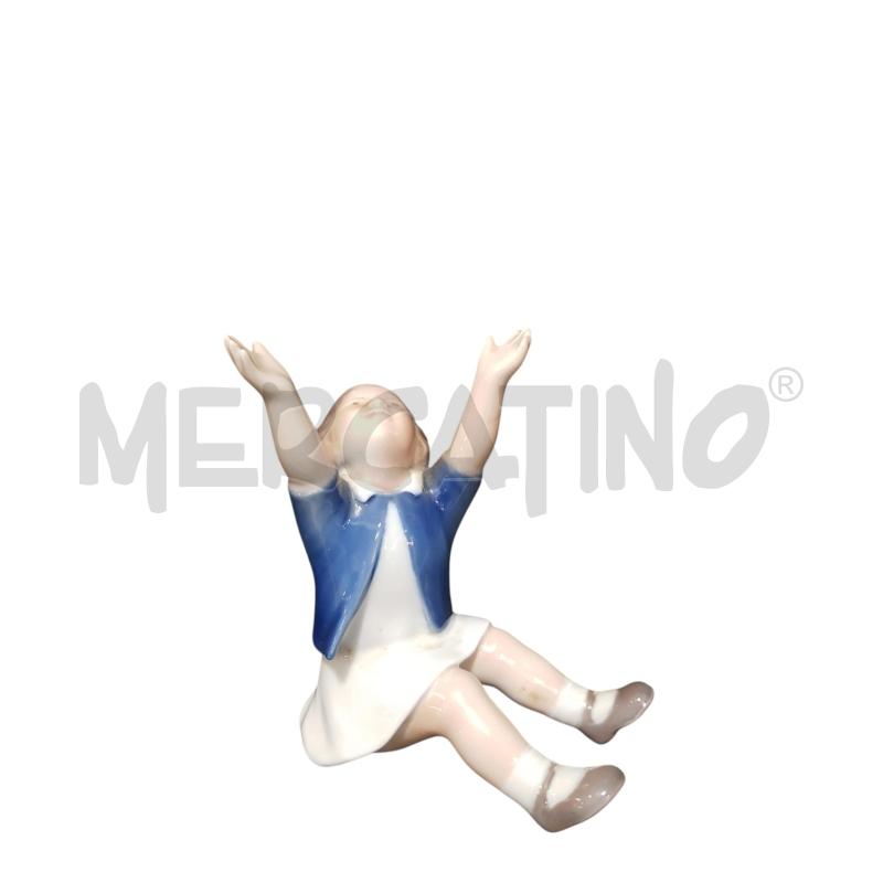 STATUETTA BING & GROMDHAL BAMBINA CON BRACCIA ALZATE CERAMICA | Mercatino dell'Usato Cesena 1