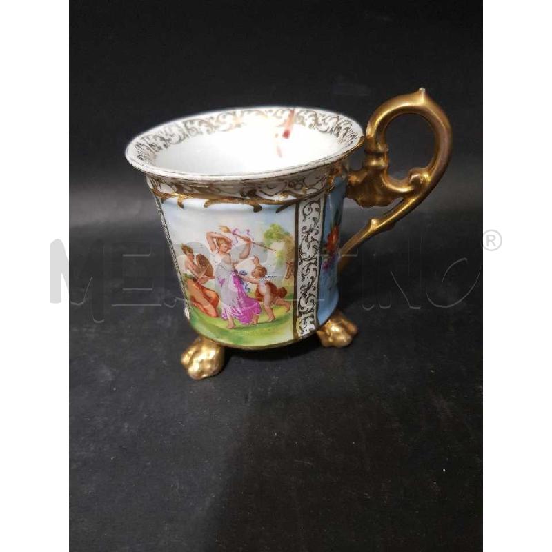 TAZZA VIENNA+2 PIATT VIENNA DIPINTA A MANO DORATURE | Mercatino dell'Usato Cesena 5