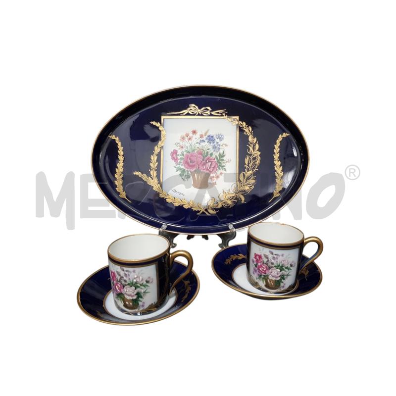 TAZZINE PZ2+2PIATT+1VASS LIMOGES BLU FIORI DORATURE | Mercatino dell'Usato Cesena 1