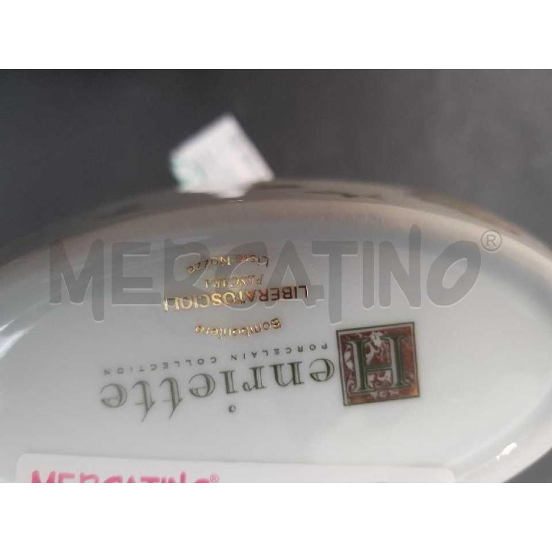VASO HENRIETTE OVALE CERAMICA BIANCA DECORO FARFALLE | Mercatino dell'Usato Cesena 3