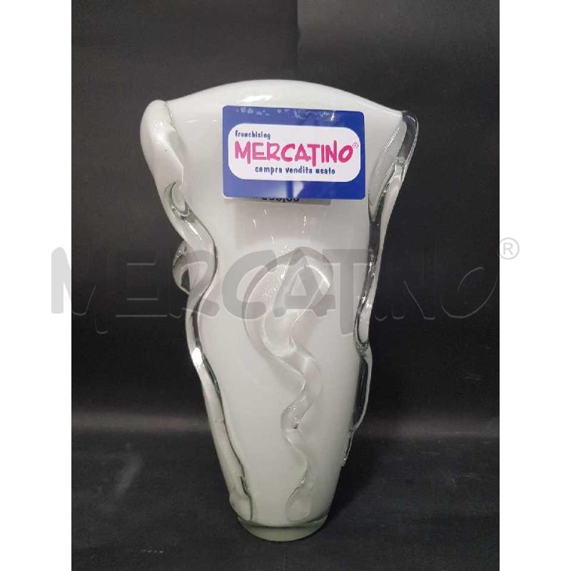 VASO VETRI MURANO BIANCO LAVORATO | Mercatino dell'Usato Cesena 3