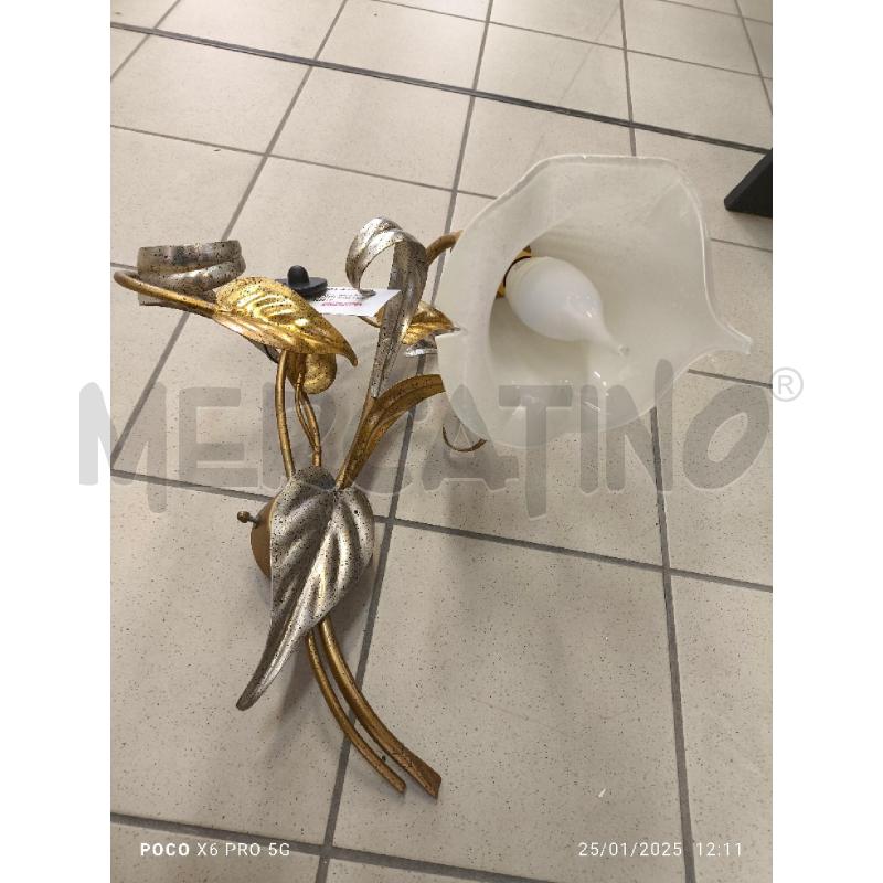 APPLIQUE 1LUCE FOGLIA ORO FOGLIA ARGENTO | Mercatino dell'Usato Forlimpopoli 2