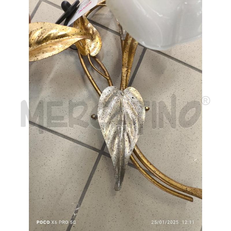APPLIQUE 1LUCE FOGLIA ORO FOGLIA ARGENTO | Mercatino dell'Usato Forlimpopoli 4