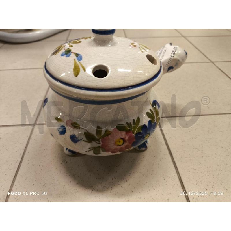 VASO COPERCHIO FORI FIORI BLU ANTICATO | Mercatino dell'Usato Forlimpopoli 1