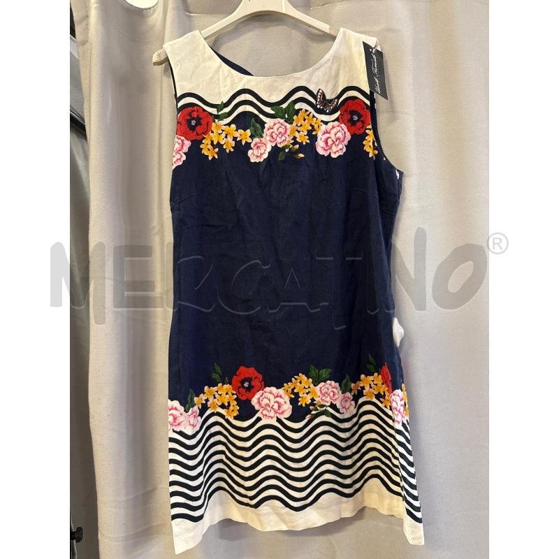 ABITO DONNA DESIGUAL CANOTTA BLU FIORI TG.40 | Mercatino dell'Usato Vinci - fraz. sovigliana 1